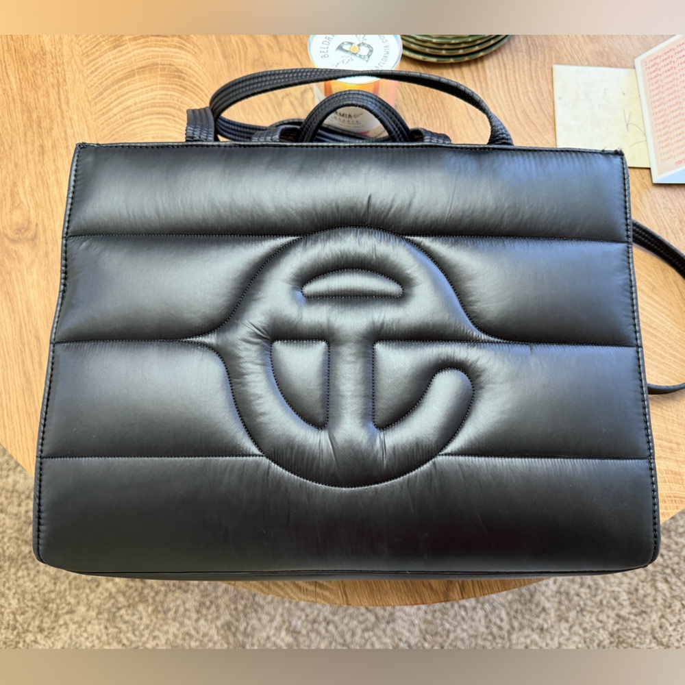 Telfar Black Puffer Medium Shopper Bag